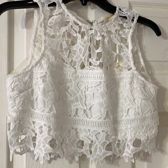 ❌DONATED❌White Crochet 2 Piece Sparkle Gem Detail Skirt Set - Picture 7 of 17